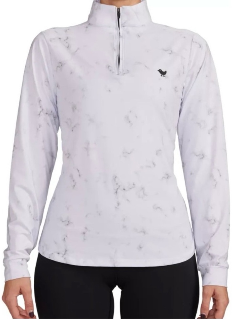 Bad Birdie Marble Quarter Zip Pullover Jacket women’s L Golf Tennis Sporty
